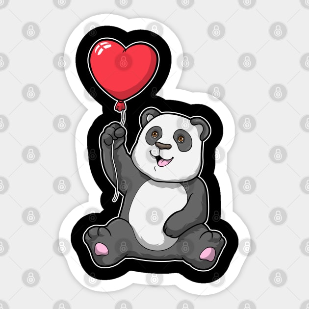 Panda with Heart Air balloon Sticker by Markus Schnabel